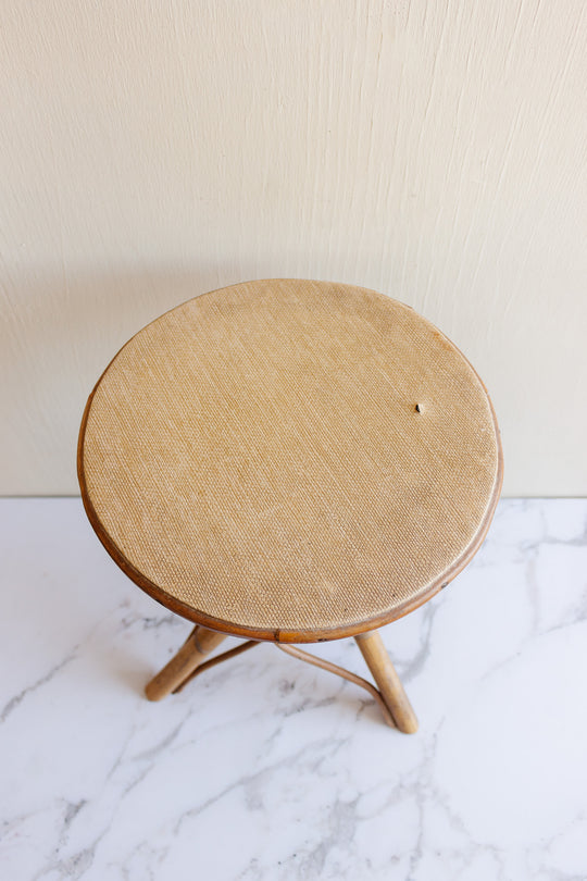 1950s French bamboo and rattan stool