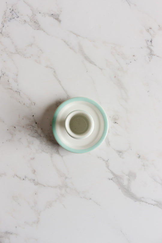 vintage french monogrammed "W" porcelain match striker