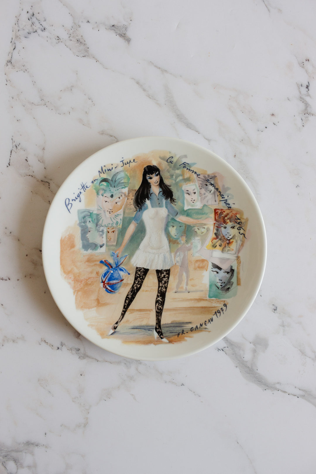 d'arceau limoges "les femmes du siecle" vintage set of 3 plates