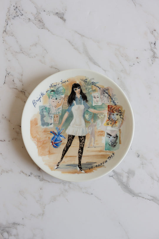 d'arceau limoges "les femmes du siecle" vintage set of 3 plates