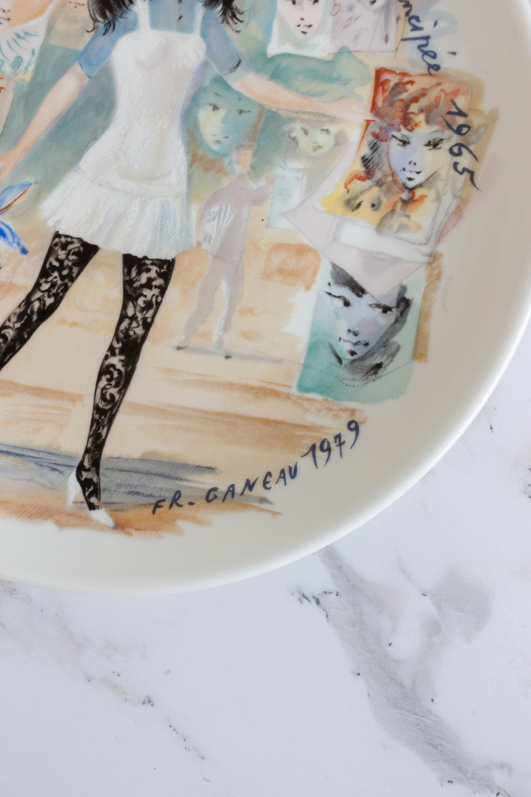 d'arceau limoges "les femmes du siecle" vintage set of 3 plates