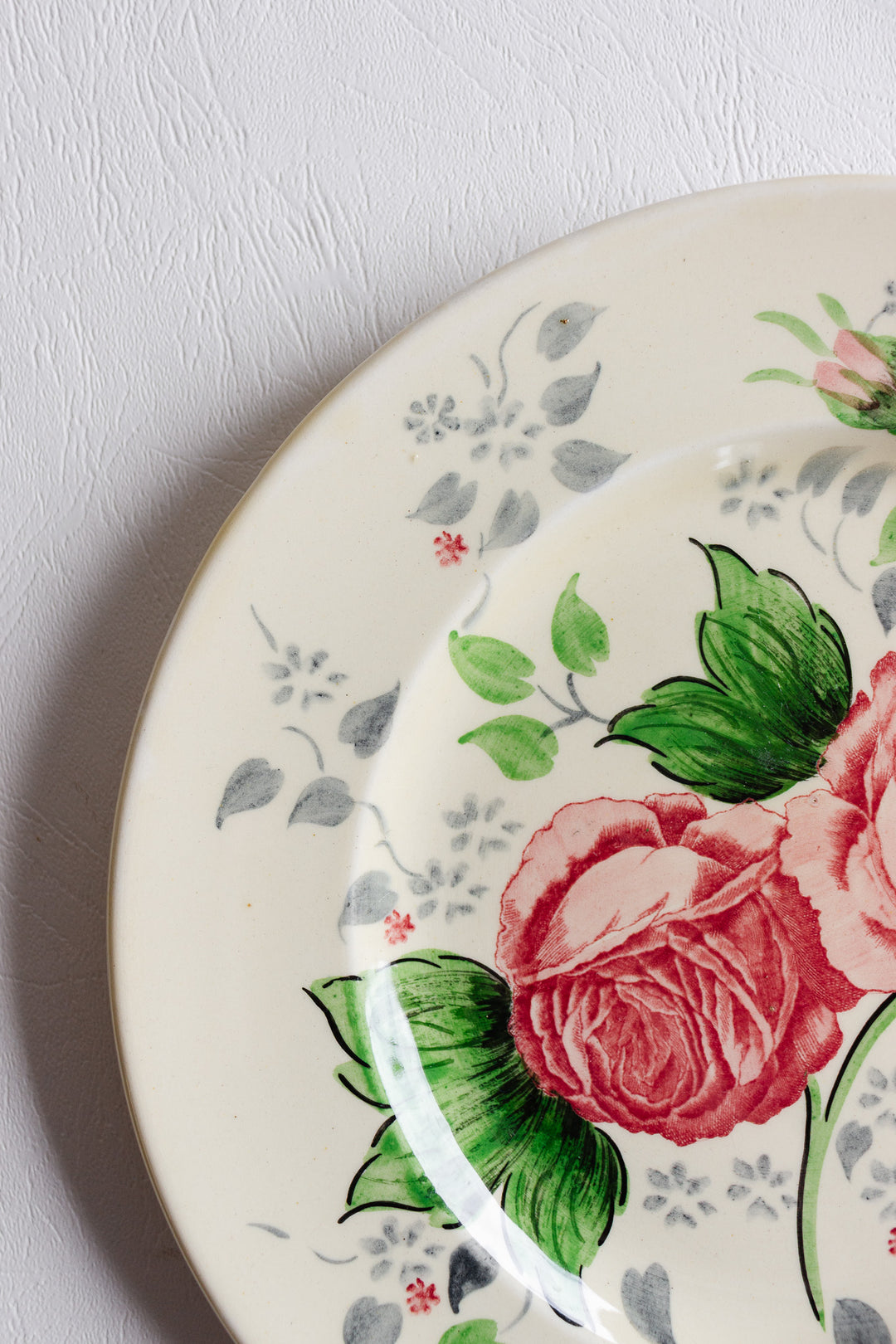 antique english adams pottery rose plate — royal ivory titian ware