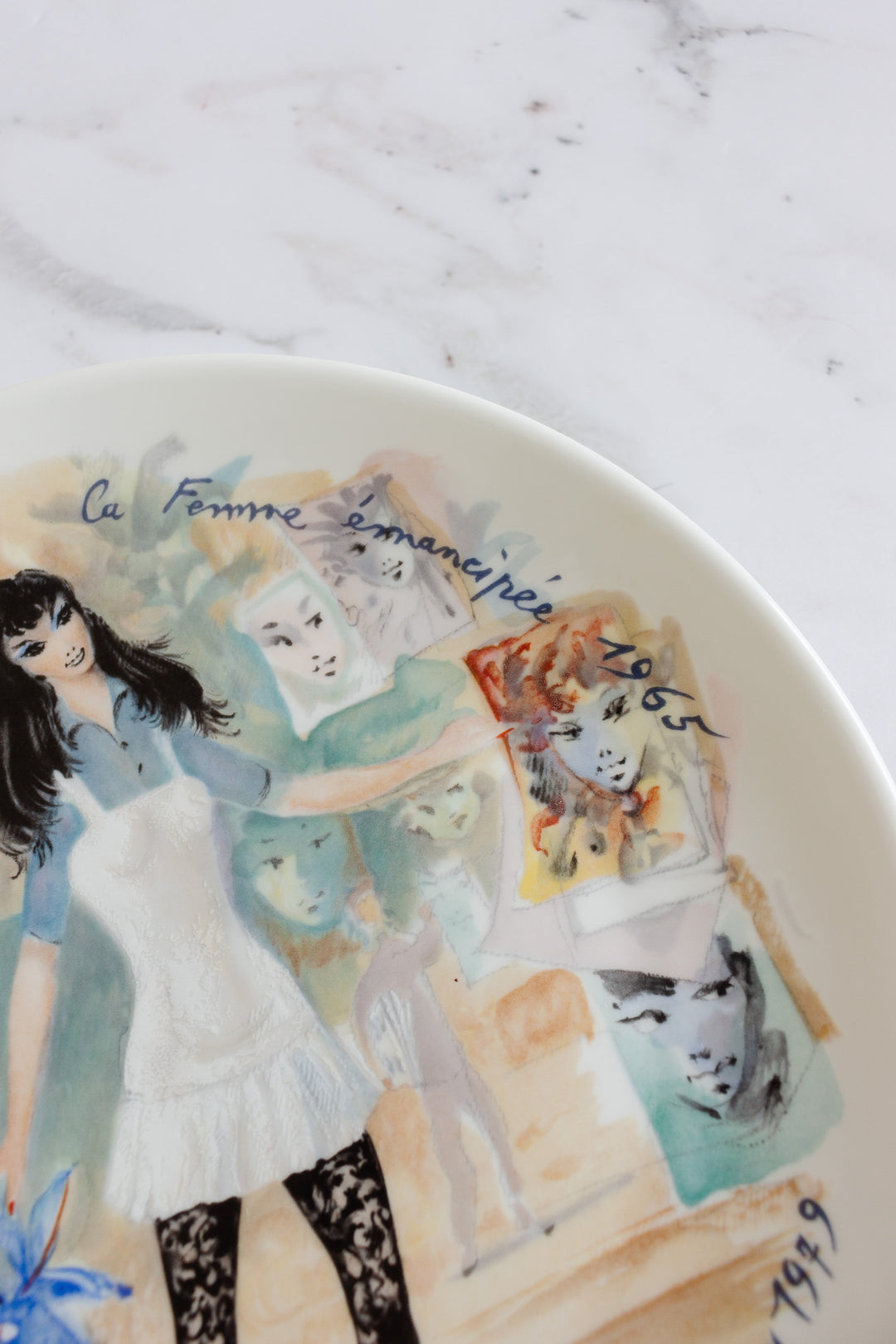 d'arceau limoges "les femmes du siecle" vintage set of 3 plates