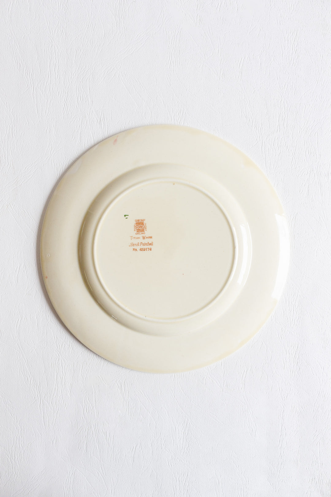 antique english adams pottery rose plate — royal ivory titian ware