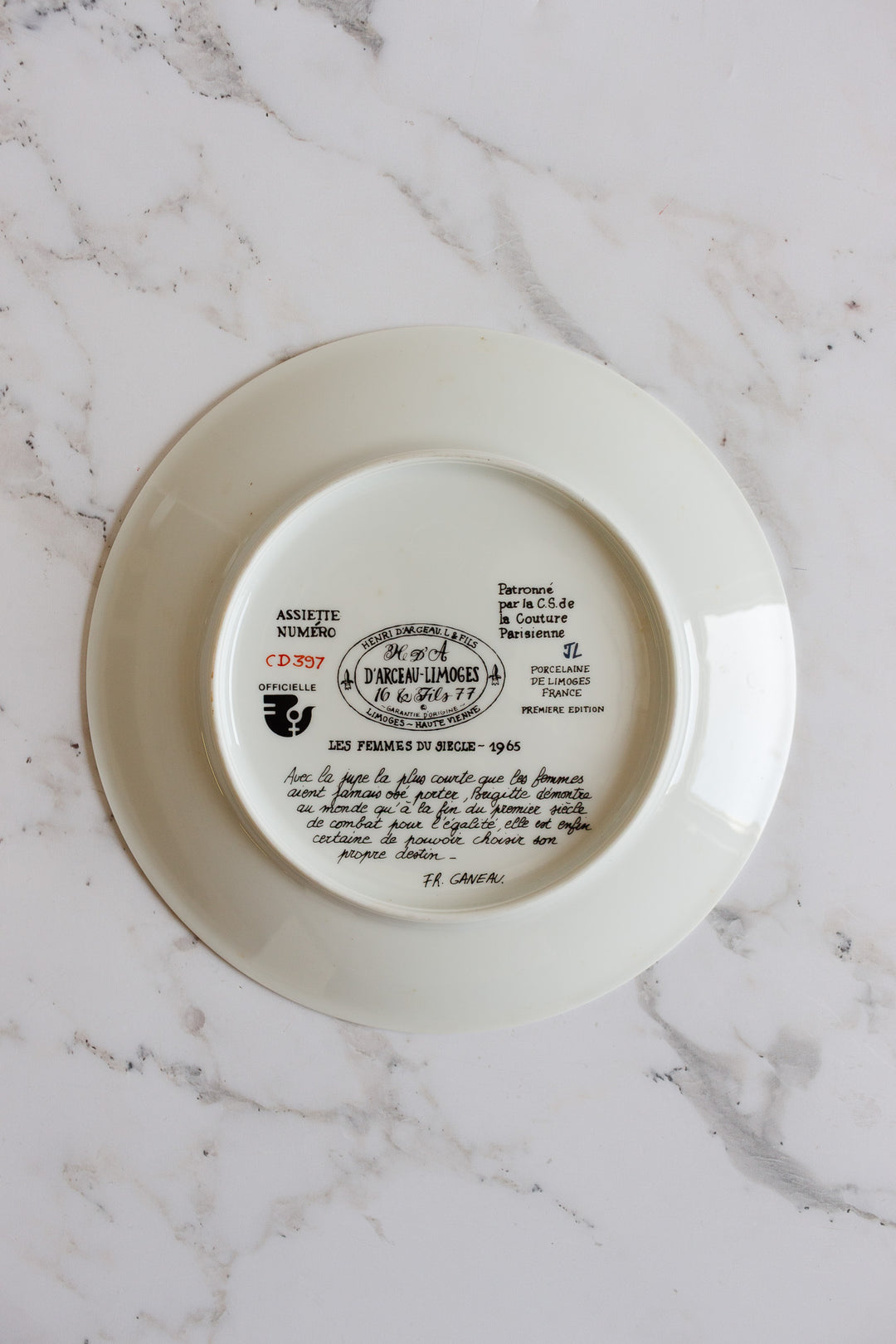 d'arceau limoges "les femmes du siecle" vintage set of 3 plates
