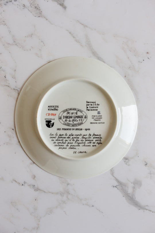 d'arceau limoges "les femmes du siecle" vintage set of 3 plates