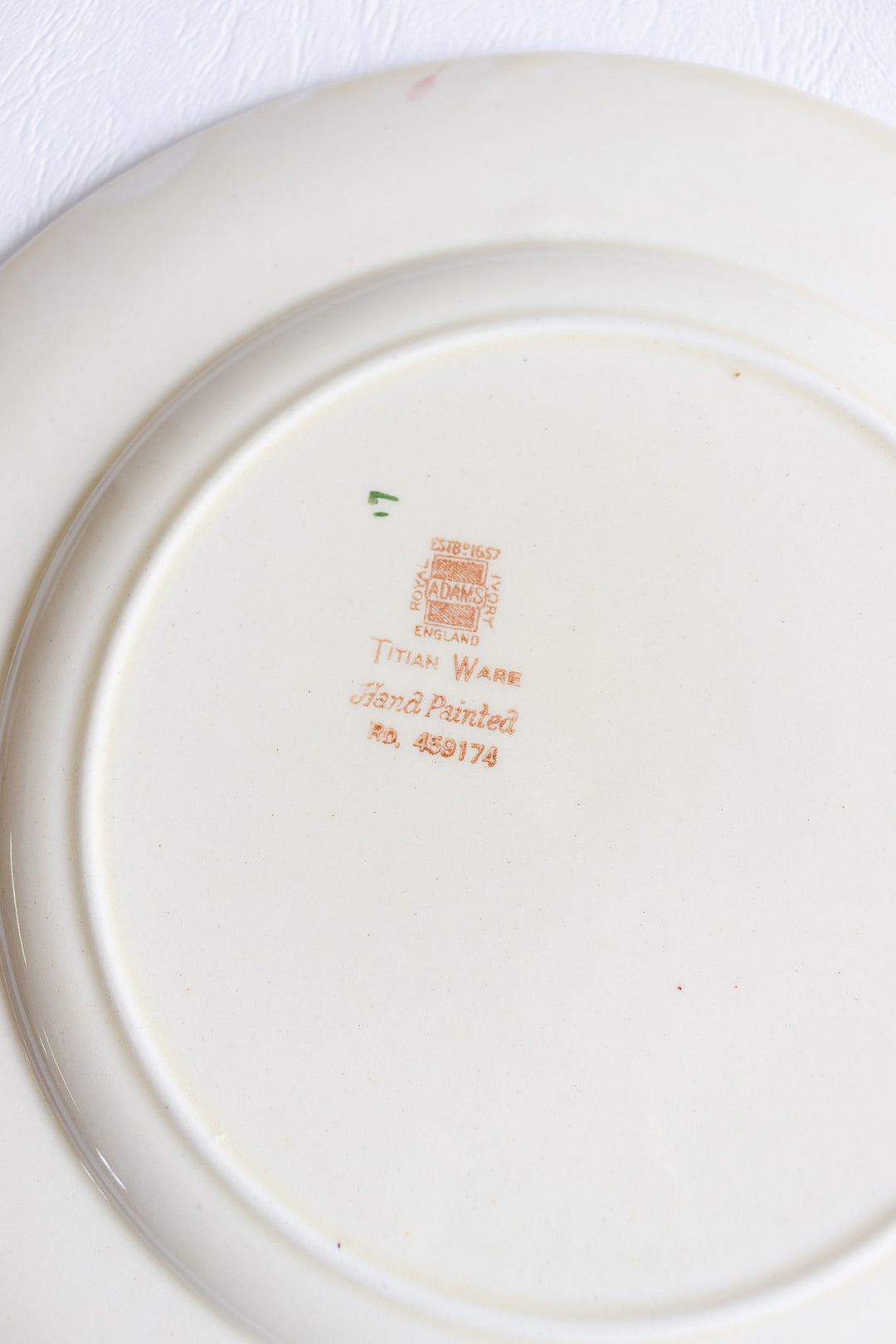 antique english adams pottery rose plate — royal ivory titian ware