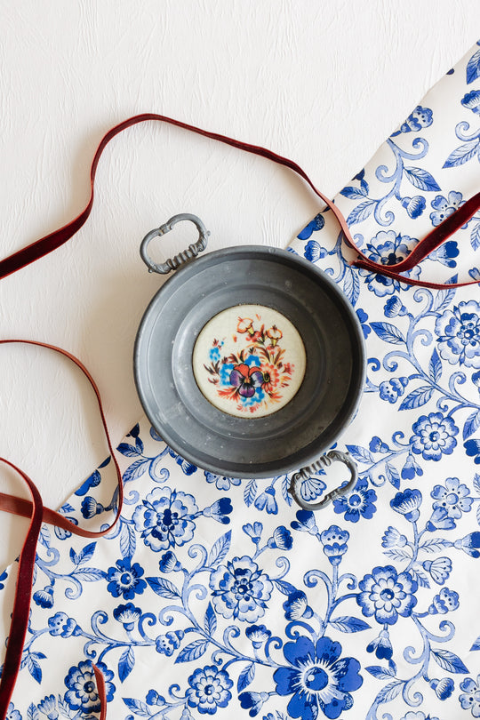 vintage french pewter nut dish