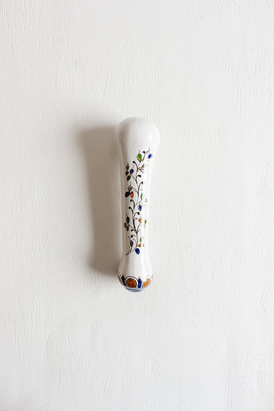 vintage ceramic pestle in the style of moustiers