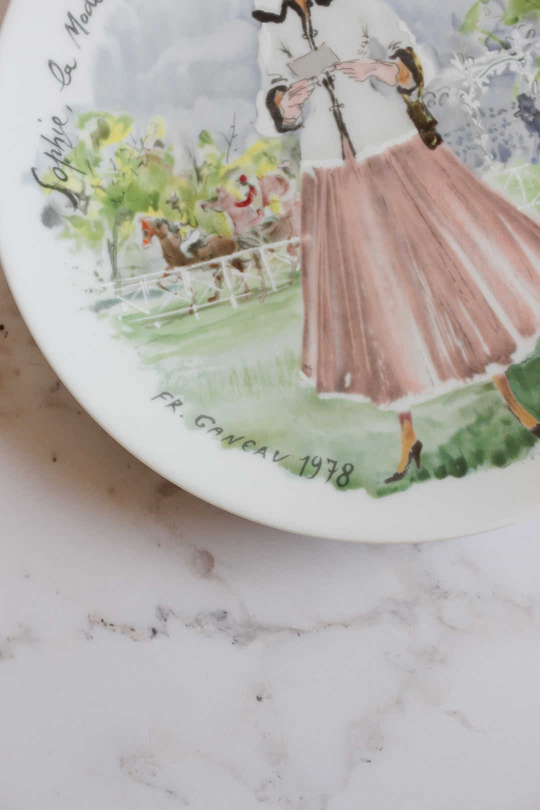 d'arceau limoges "les femmes du siecle" vintage set of 3 plates