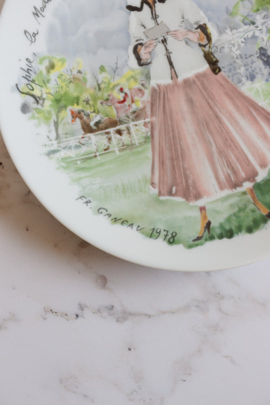 d'arceau limoges "les femmes du siecle" vintage set of 3 plates