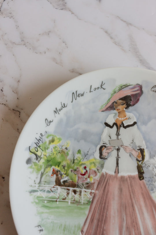 d'arceau limoges "les femmes du siecle" vintage set of 3 plates