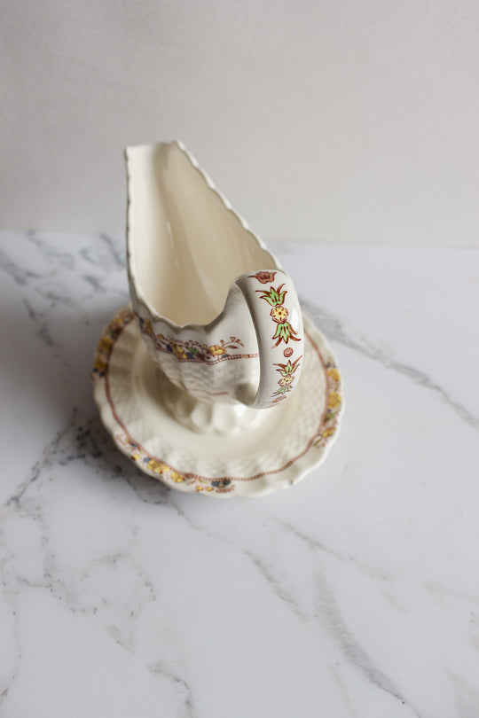 midcentury copeland spode "buttercup" gravy boat