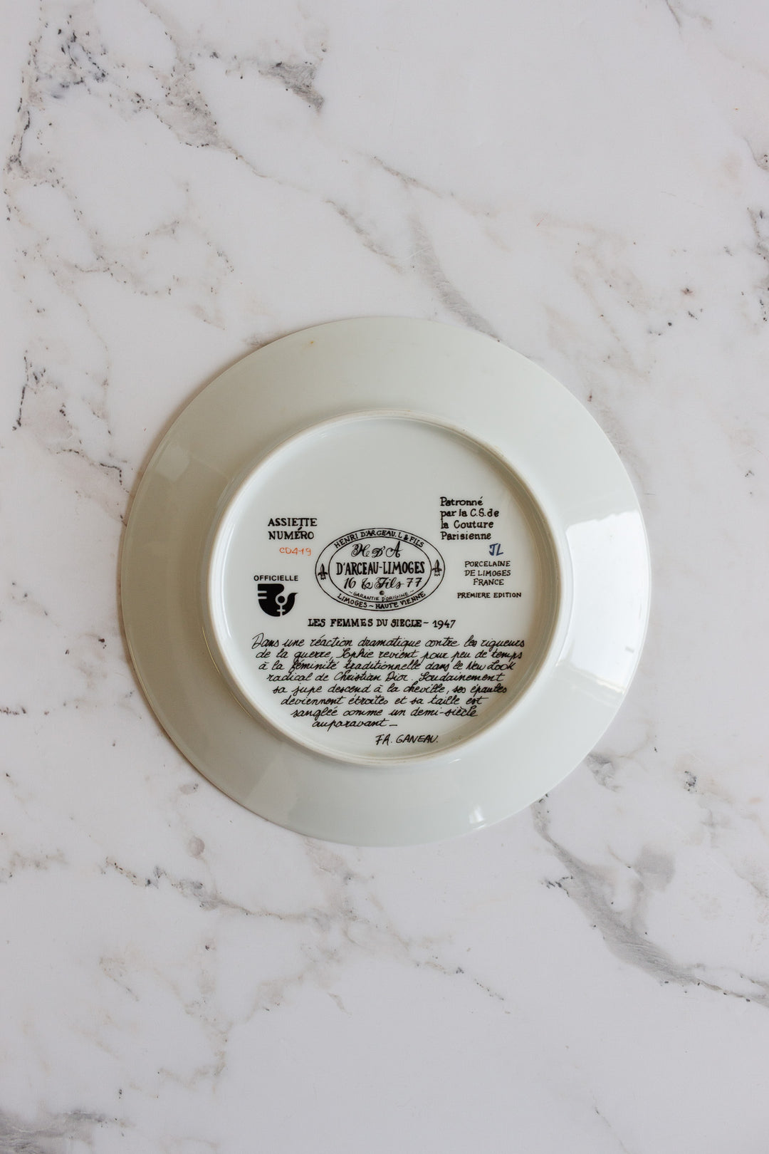 d'arceau limoges "les femmes du siecle" vintage set of 3 plates