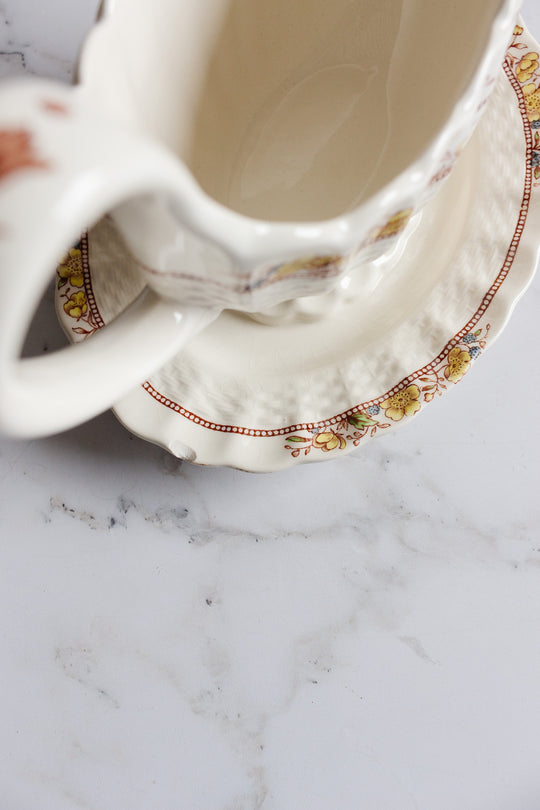midcentury copeland spode "buttercup" gravy boat