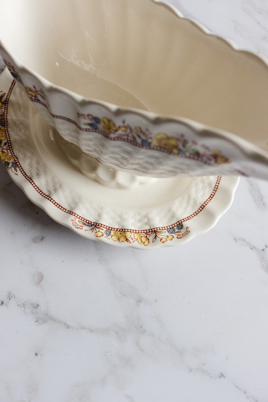midcentury copeland spode "buttercup" gravy boat