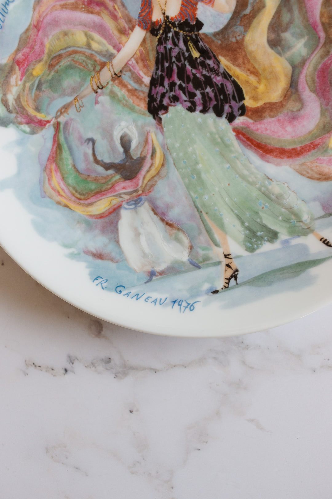 d'arceau limoges "les femmes du siecle" vintage set of 3 plates