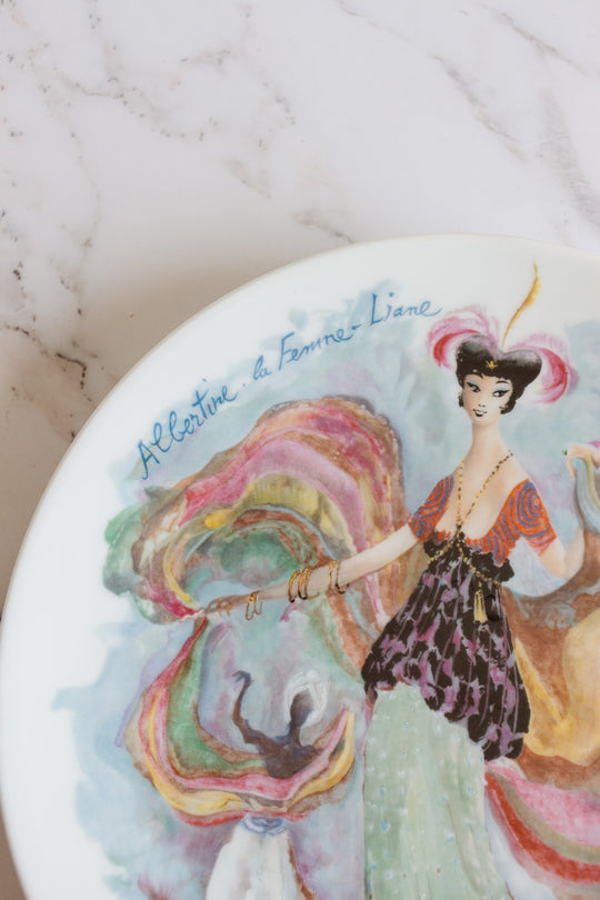 d'arceau limoges "les femmes du siecle" vintage set of 3 plates