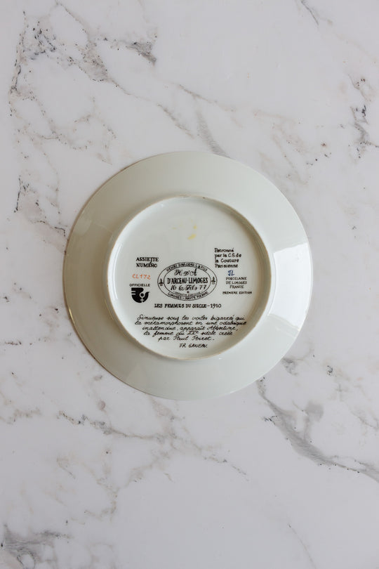 d'arceau limoges "les femmes du siecle" vintage set of 3 plates