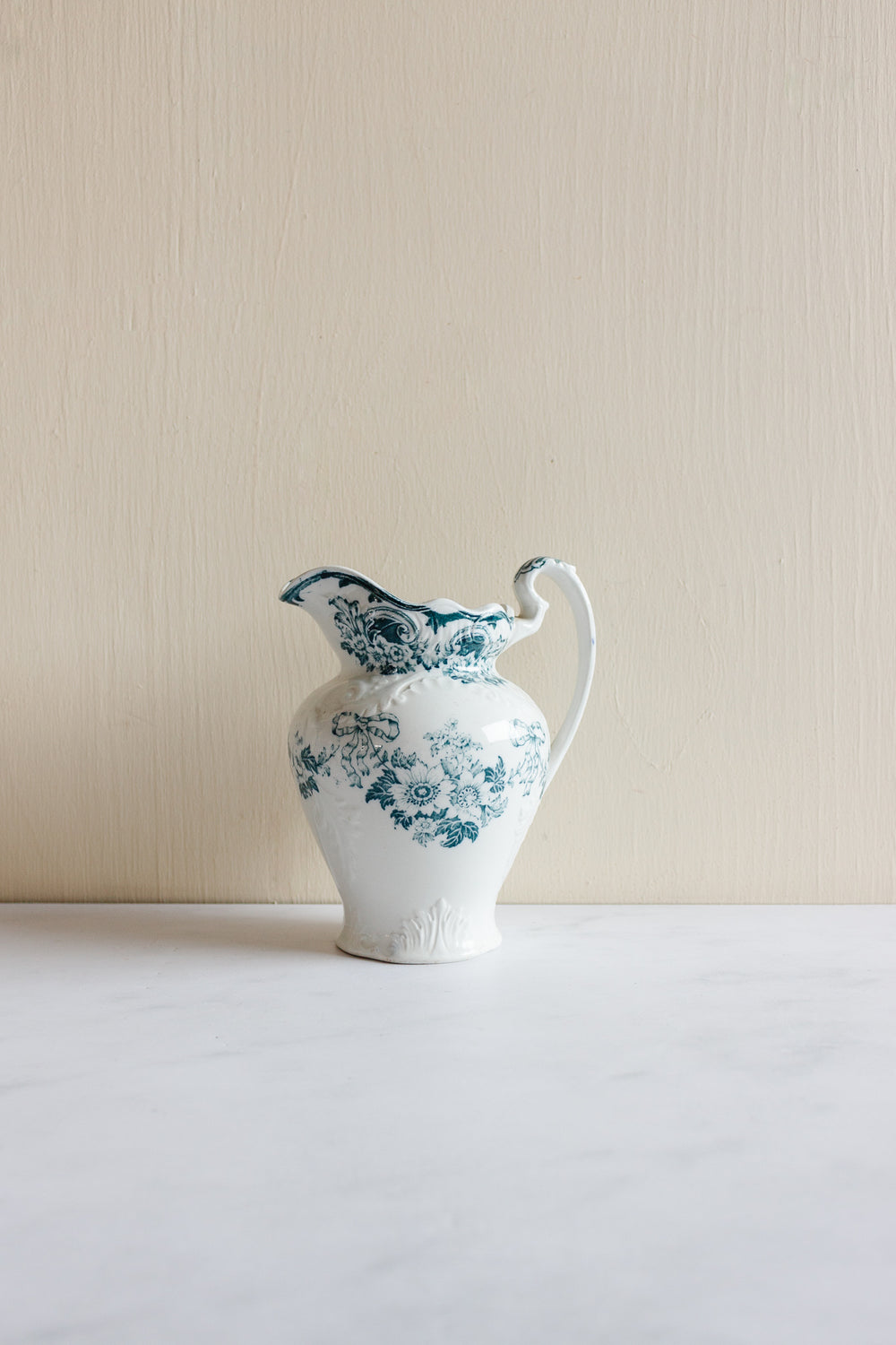 antique English Colonial Pottery ironstone transfer ware pitcher