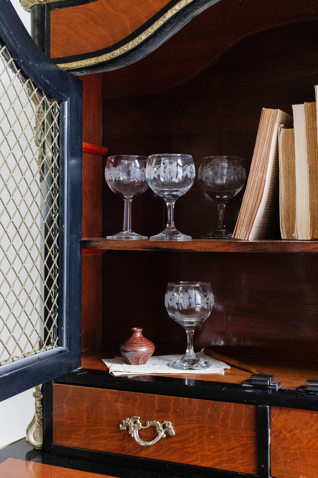 vintage french embossed glassware