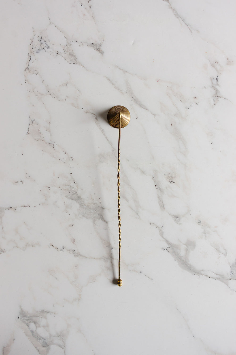 vintage french brass snuffer with twisted handle