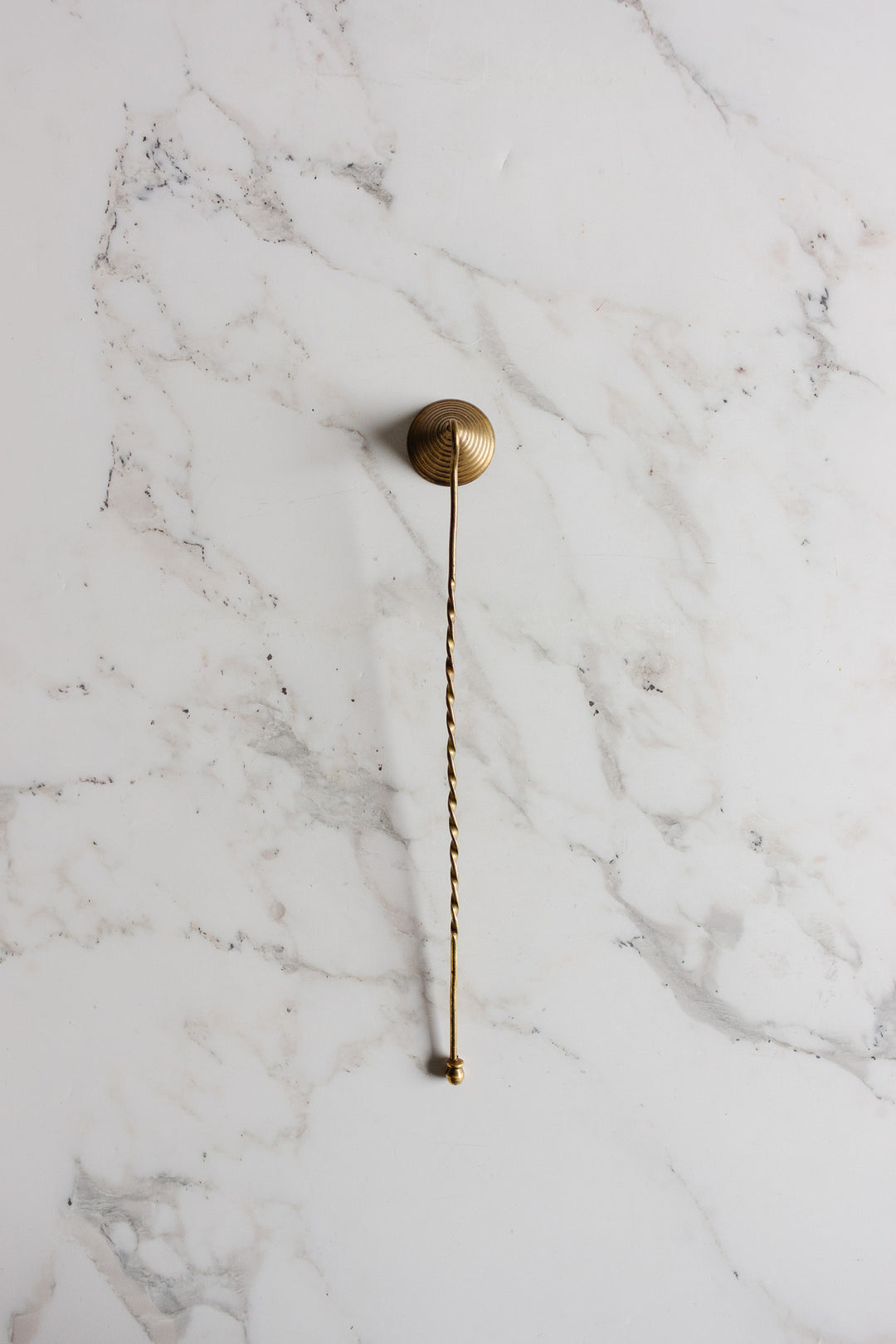 vintage french brass snuffer with twisted handle