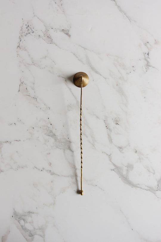 vintage french brass snuffer with twisted handle