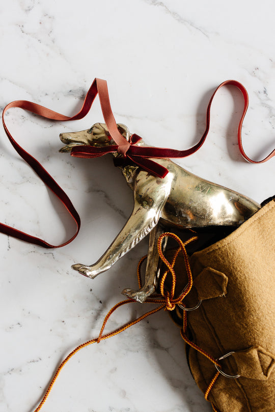 antique french borzoi brass dog