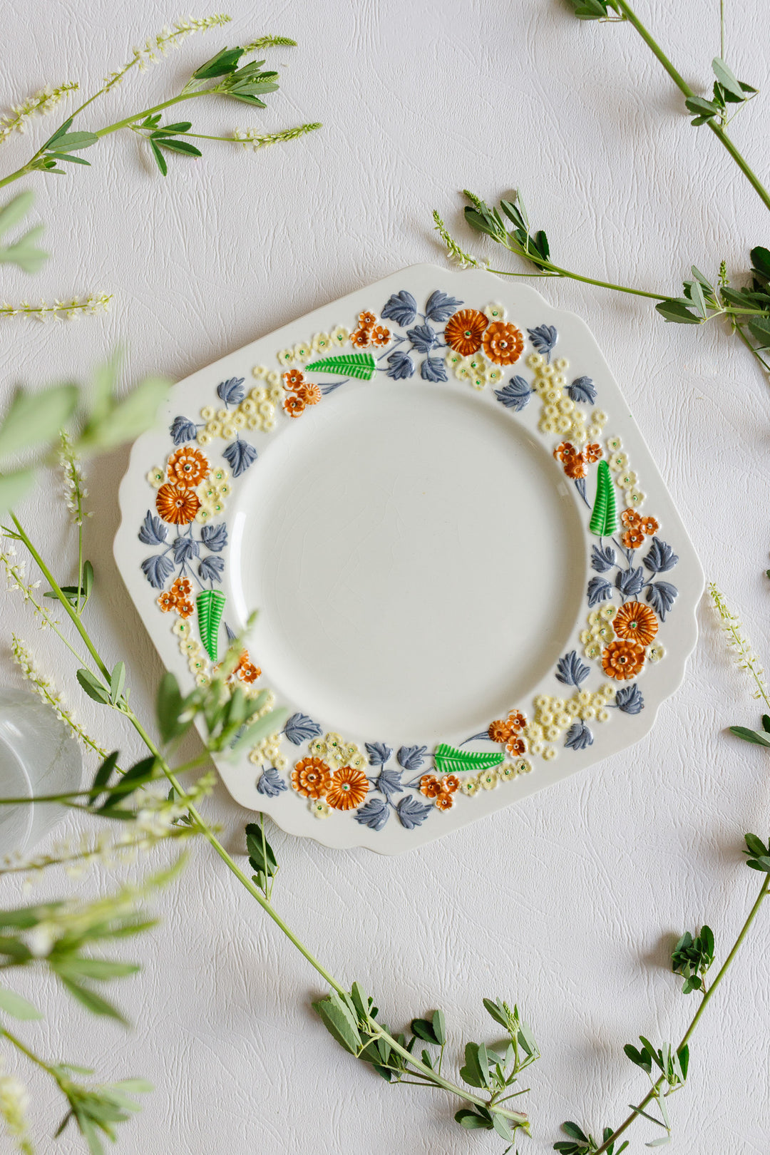 "golden dawn" square plate by george jones & sons
