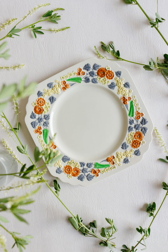 "golden dawn" square plate by george jones & sons