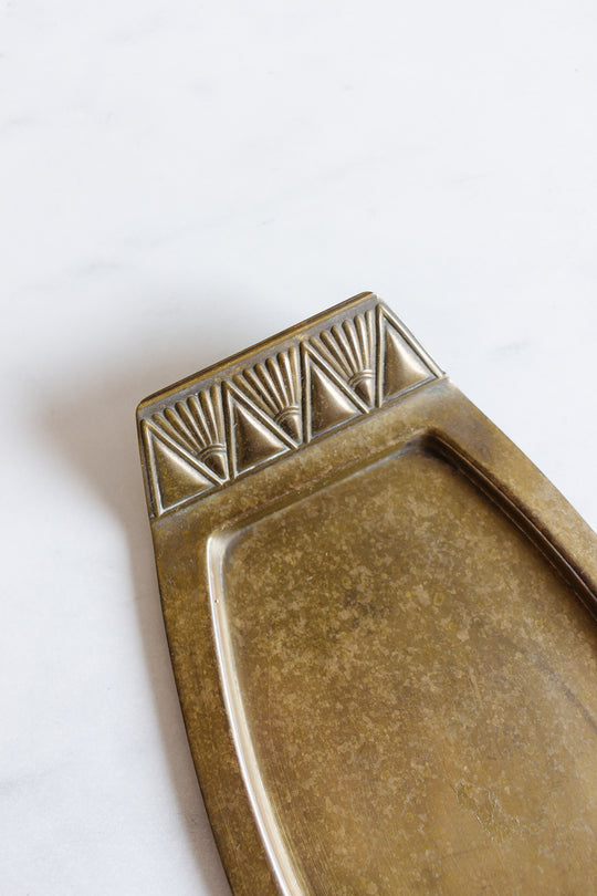 vintage art deco brass tray