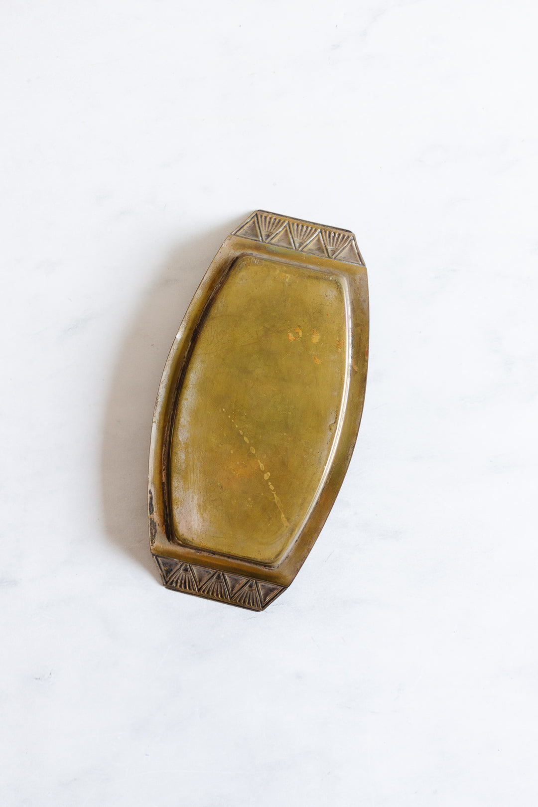 vintage art deco brass tray