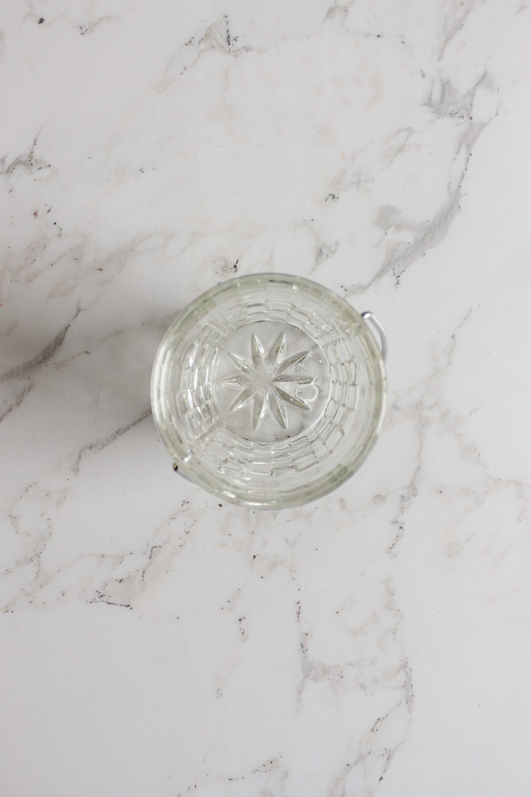 vintage french cut glass ice bucket with metal handle