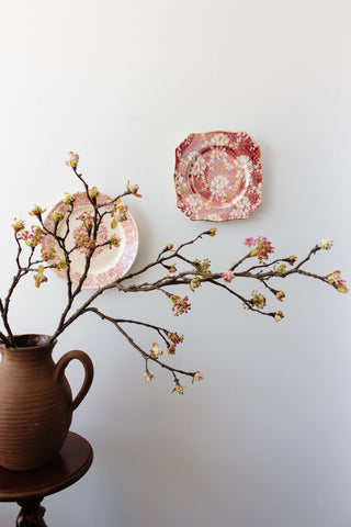royal winton art deco iridescent "brocade cranberry" square plate