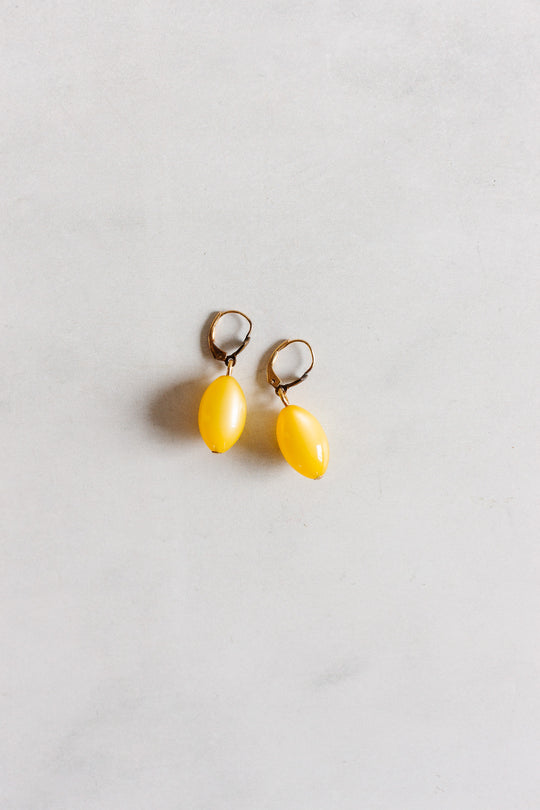 vintage English 14k gold aventurine drop earrings