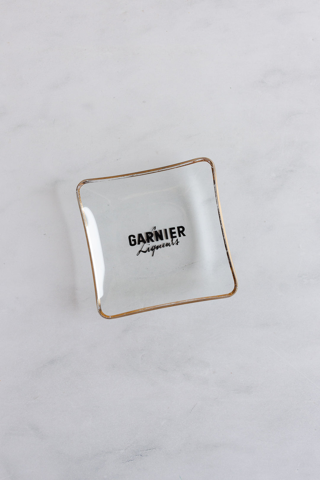 midcentury french glass advertising ashtrays