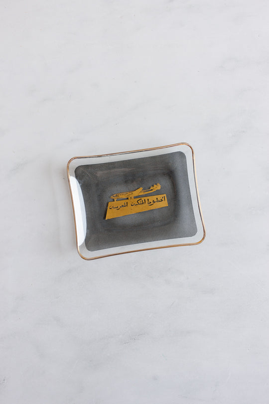 midcentury french glass advertising ashtrays