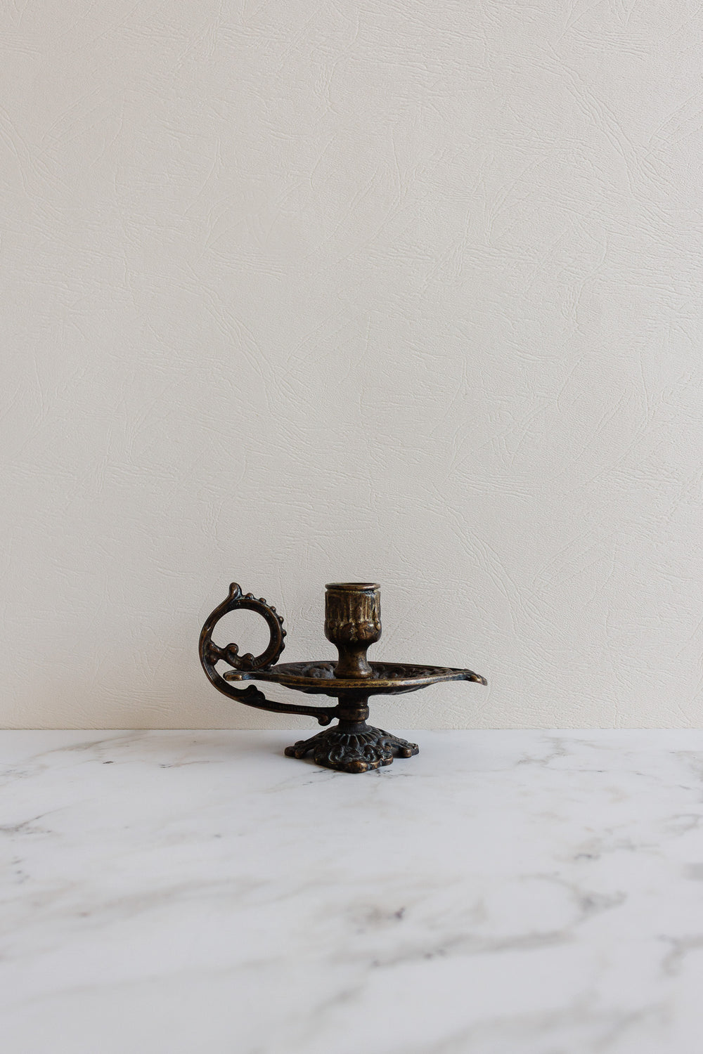 antique french ornate tall chamberstick