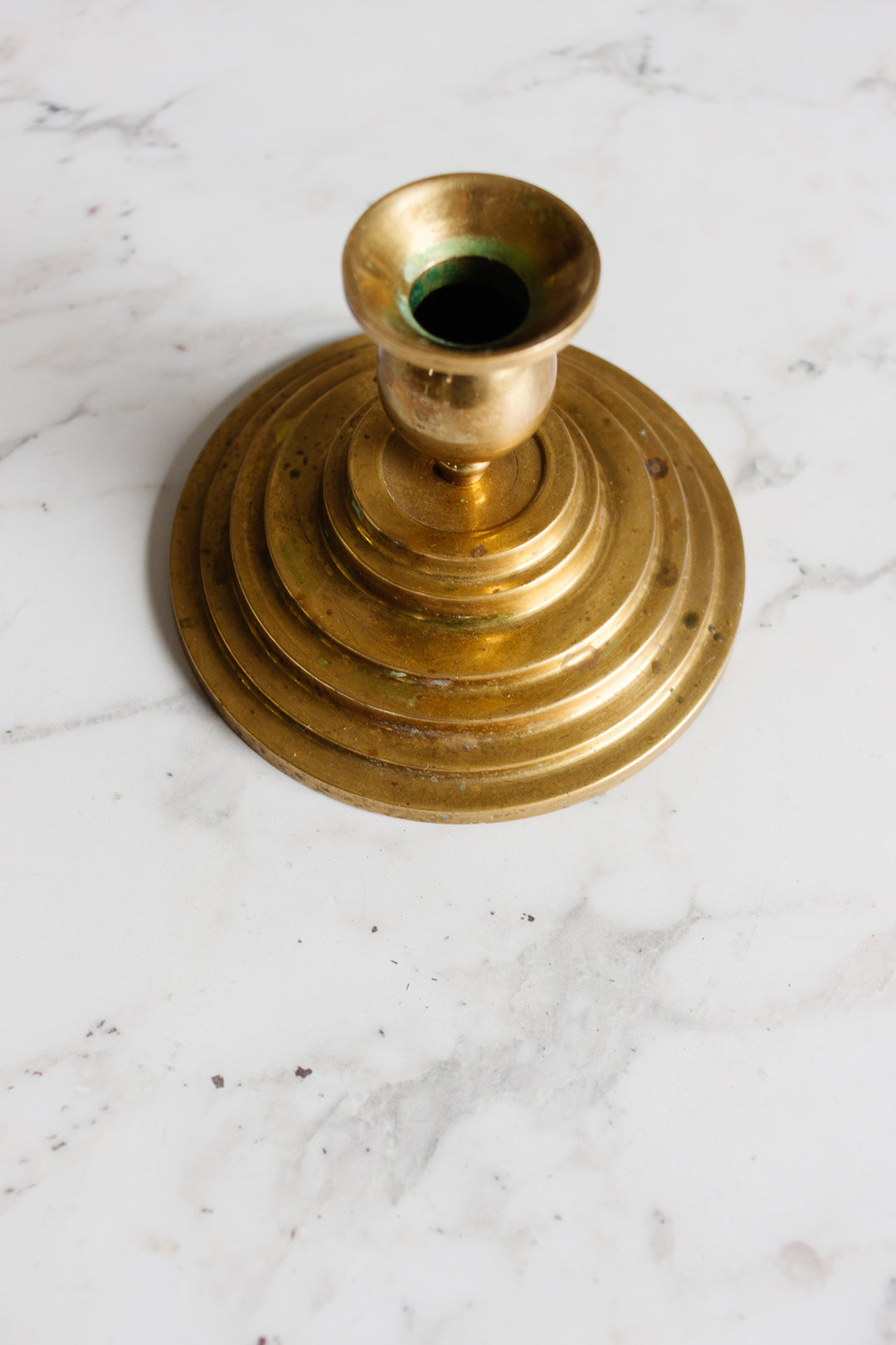 vintage french brass tiered candlestick