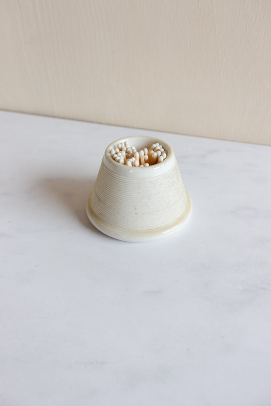 antique French porcelain match strike