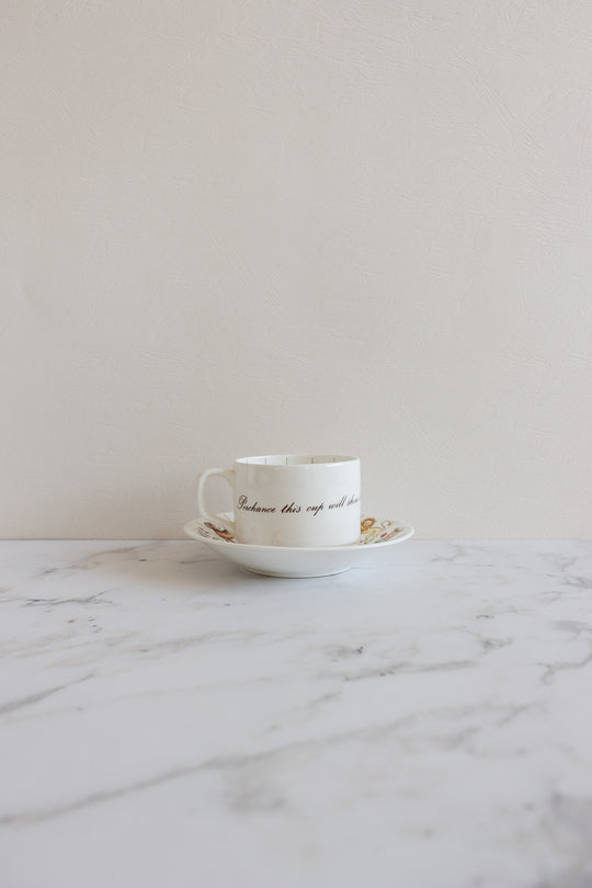 vintage royal kendal fortune telling teacup and saucer