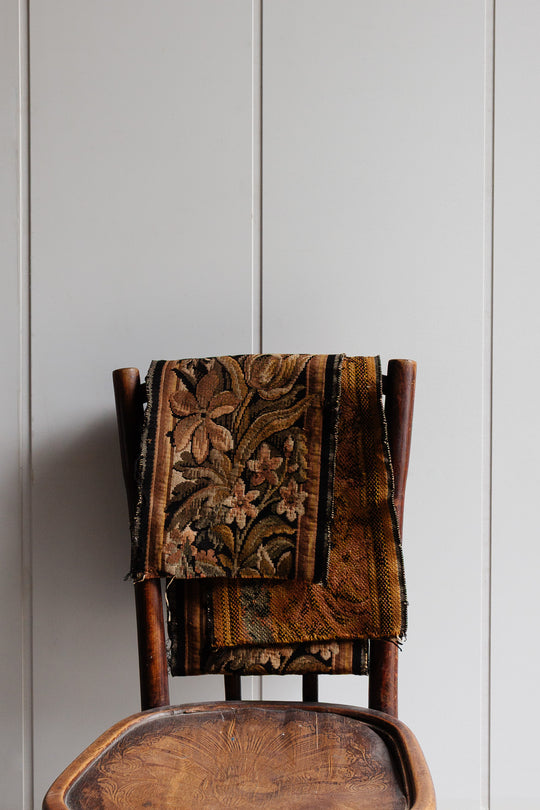 19th century French tapestry border remnant, 9 feet