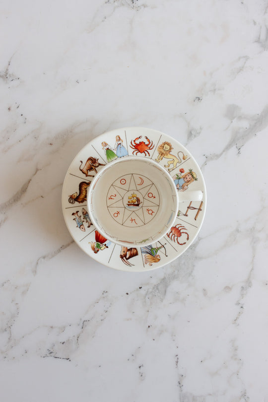 vintage royal kendal fortune telling teacup and saucer