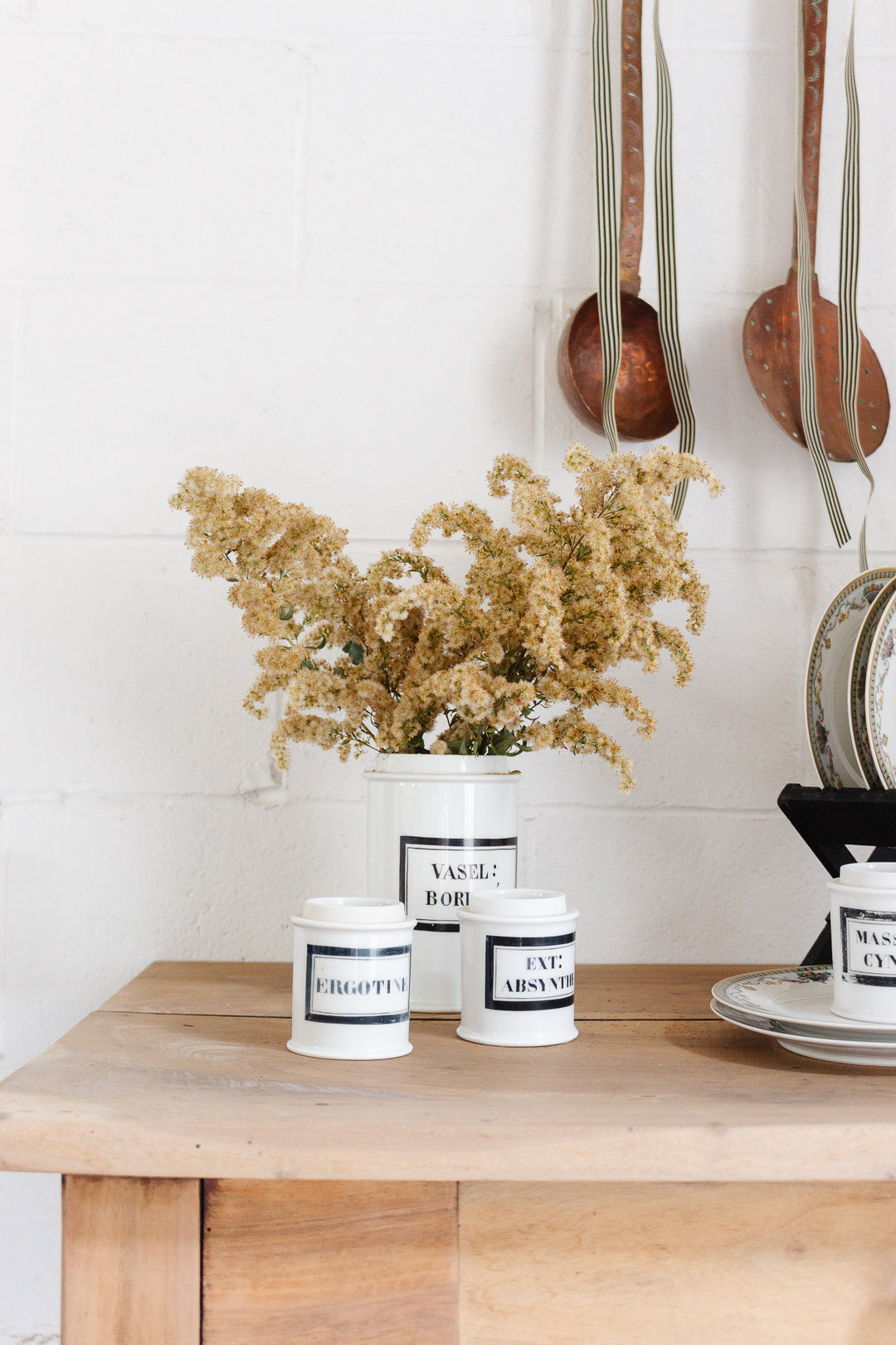 19th century French hand painted porcelain apothecary jars