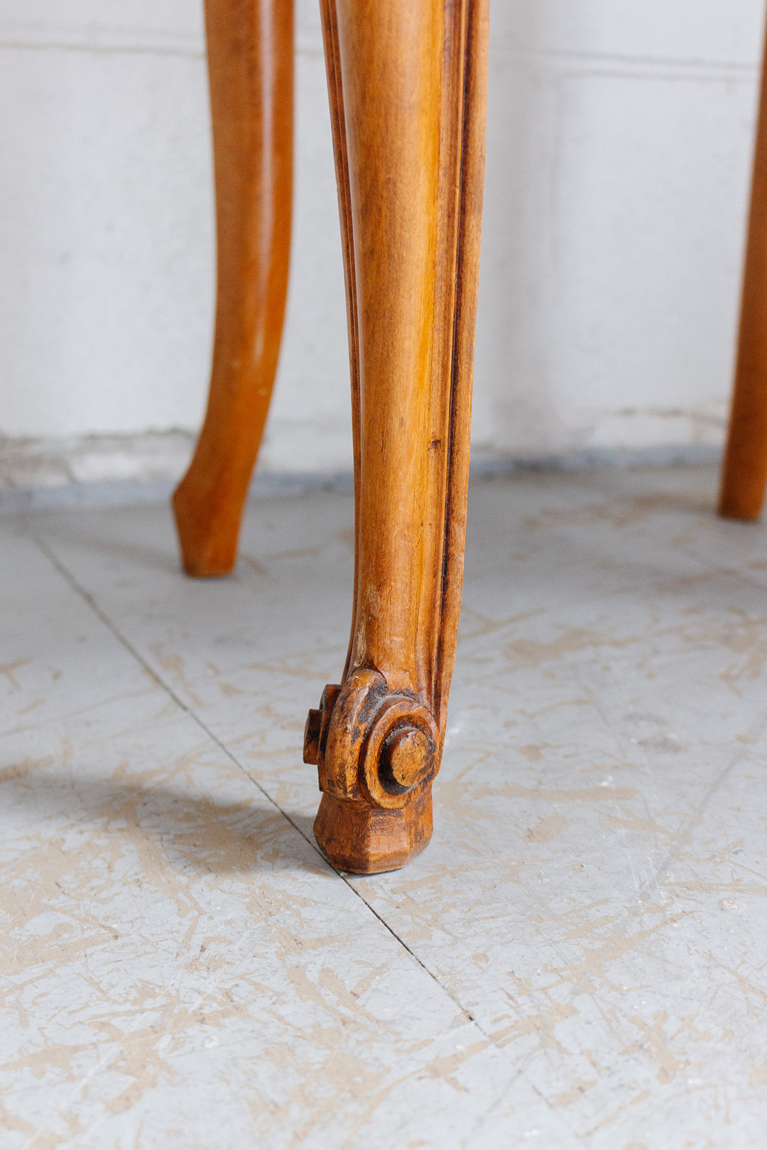 vintage French Louis XV walnut dining chair