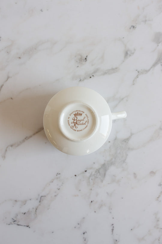 vintage royal kendal fortune telling teacup and saucer
