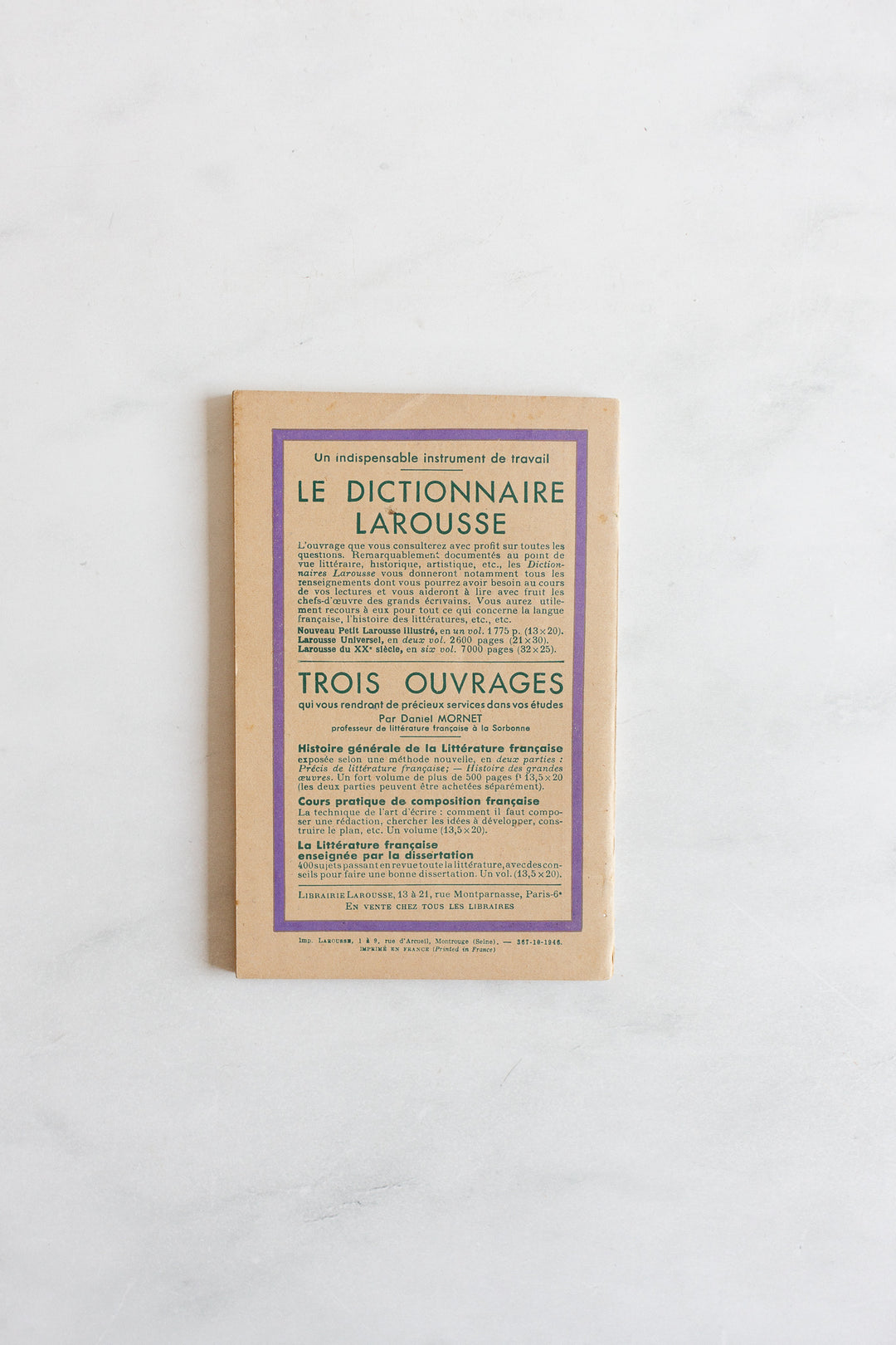 1940s French Larousse lavender paperback, set of 5