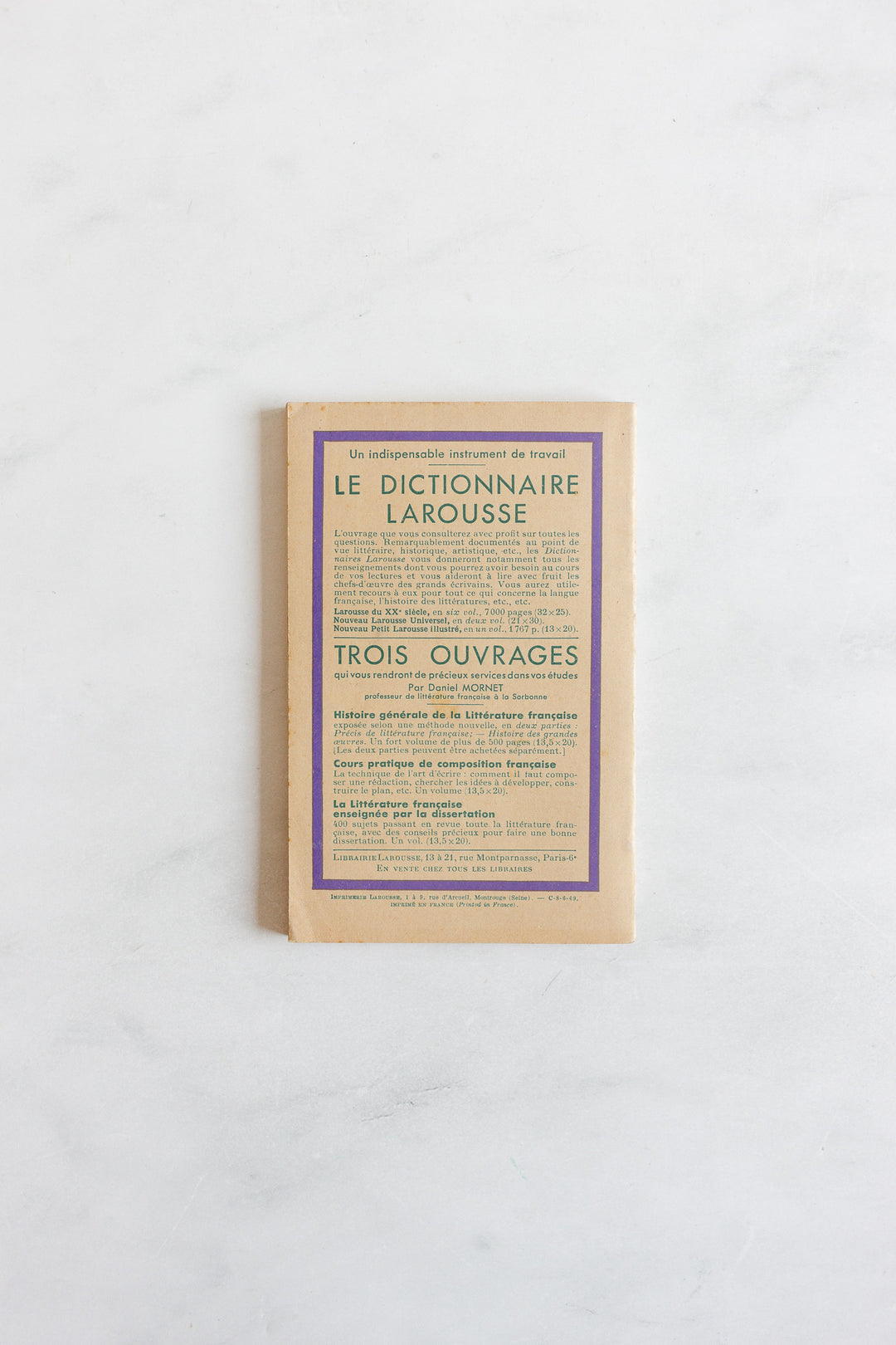 1940s French Larousse lavender paperback, set of 5