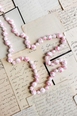 vintage murano glass bead sterling silver necklace